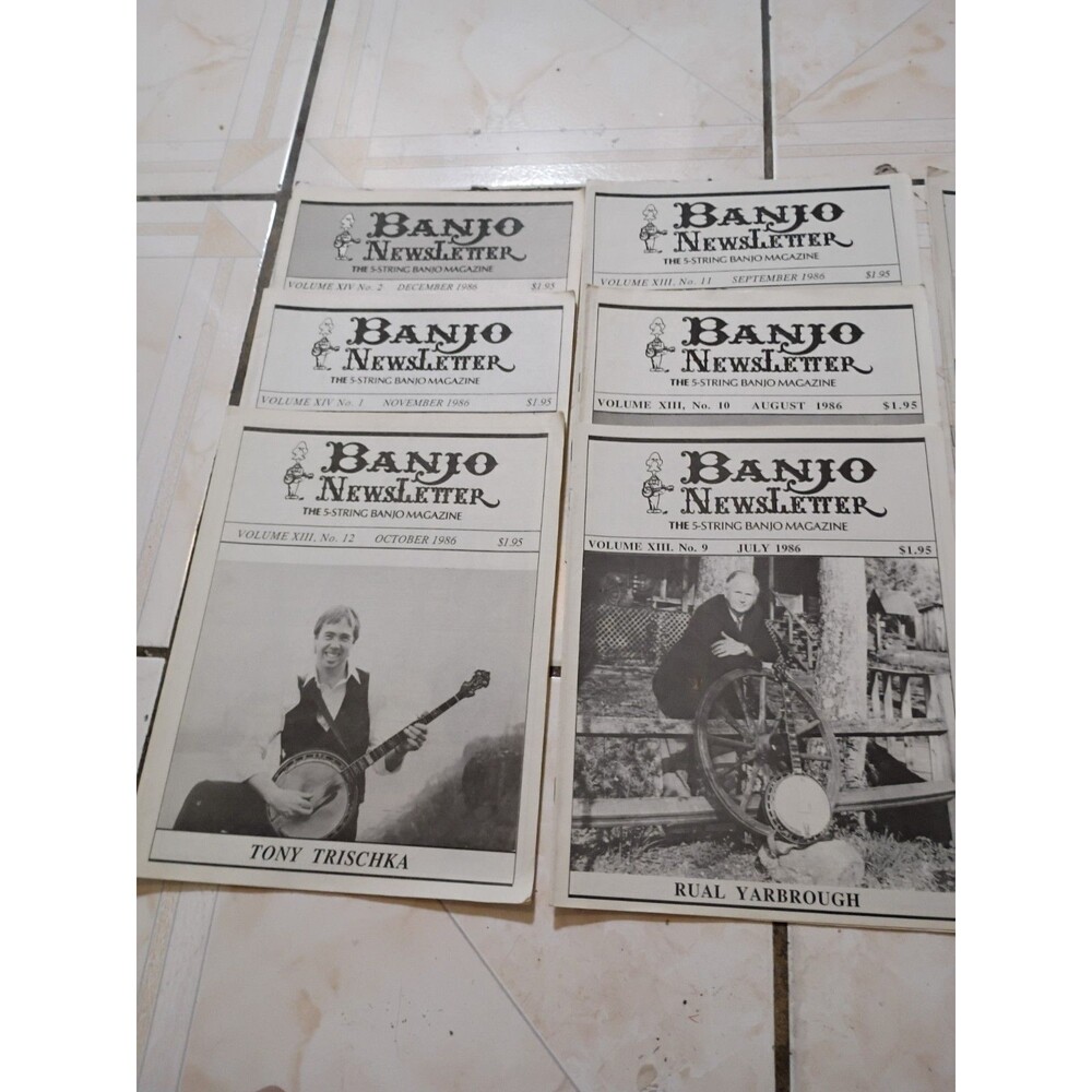 1986 Lot of 12 Full Set Banjo Newsletter 5-String Vintage Magazine #2 - Picture 3 of 3